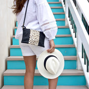 WS- SPOTTED CALF HAIR CLUTCH- Black