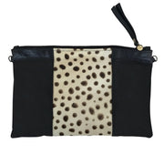 WS- SPOTTED CALF HAIR CLUTCH- Black