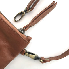 WS- SPOTTED CALF HAIR CLUTCH- Cognac